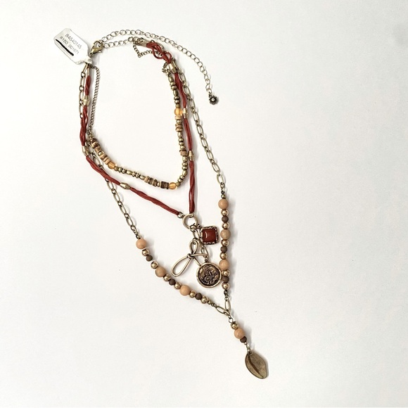 Free People Layered Charm Necklace Western Bohemian - Picture 1 of 4